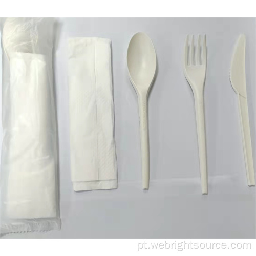 Conjunto de talheres de PLA biodegradável